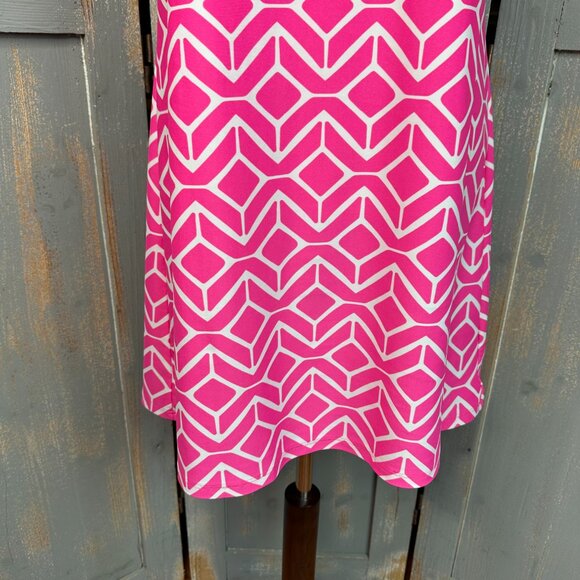 Jude Connally Lisa Jude Cloth Halter Keyhole Dress Sail Geo Sz L - Picture 6 of 14